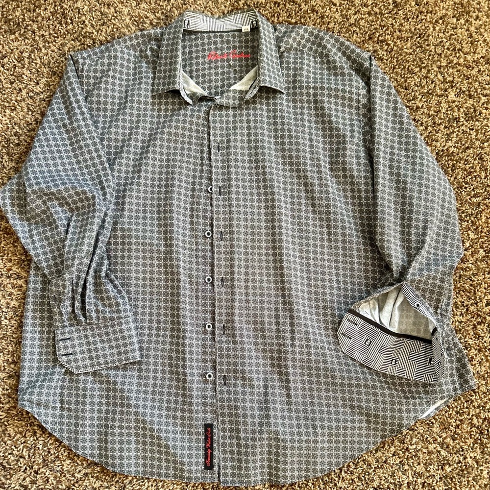 Robert Graham Gray Geometric Button Down Shirt